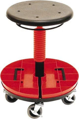 ShopSol - 300 Lb Capacity, 5 Wheel Trolley Stool - Polyurethane, 18" Long x 19" Overall Height x 18" Wide - Exact Tool & Supply