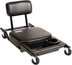 ShopSol - 300 Lb Capacity, 4 Wheel Creeper Seat - Steel/Vinyl, 32" Long x 18" Overall Height x 16" Wide - Exact Tool & Supply