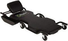 ShopSol - 450 Lb Capacity, 6 Wheel Creeper (with Adjustable Headrest) - Steel/Vinyl, 44-1/2" Long x 2-1/2" Overall Height x 18" Wide - Exact Tool & Supply