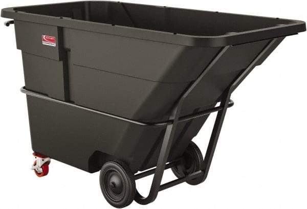 Suncast - 1,400 Lb Load Capacity, 43 Bushels, 2 Cu Yd, Polyethylene Tilt Truck - 47.4" Wide x 86" Long x 50.1" High, Matte Gray - Exact Tool & Supply
