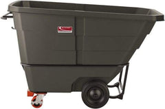 Suncast - 1,300 Lb Load Capacity, 22 Bushels, 1 Cu Yd, Polyethylene Tilt Truck - 33.87" Wide x 70" Long x 43.84" High, Matte Gray - Exact Tool & Supply