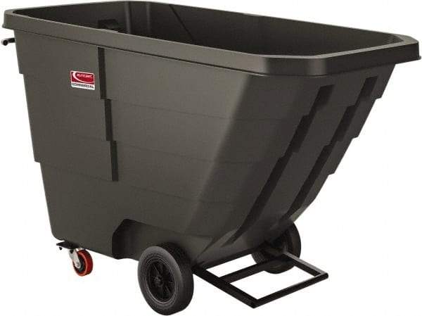 Suncast - 800 Lb Load Capacity, 22 Bushels, 1 Cu Yd, Polyethylene Tilt Truck - 33.87" Wide x 70" Long x 43.84" High, Matte Gray - Exact Tool & Supply