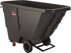 Suncast - 800 Lb Load Capacity, 22 Bushels, 1 Cu Yd, Polyethylene Tilt Truck - 33.87" Wide x 70" Long x 43.84" High, Matte Gray - Exact Tool & Supply