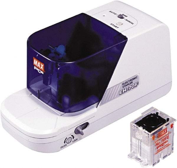 MAX - 70 Sheet Flat-Clinch Electric Stapler - Gray - Exact Tool & Supply