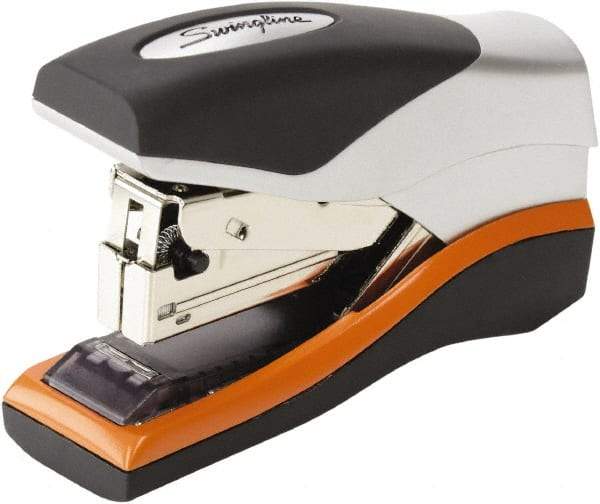 Swingline - 40 Sheet Half Strip Stapler - Silver/Orange/Black - Exact Tool & Supply