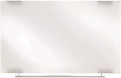 ICEBERG - 36" High x 48" Wide Dry Erase - Glass, Includes Marker, Eraser & Rail & Mounting Kit - Exact Tool & Supply