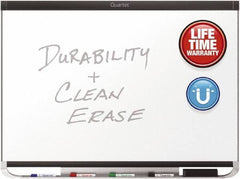 Quartet - 48" High x 96" Wide Magnetic Dry Erase Board - Melamine, Includes Chisel-Tip Dry-Erase Markers, Two Magnets, Accessory Tray & Mounting Kit - Exact Tool & Supply