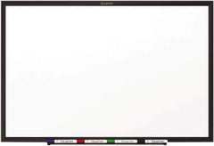 Quartet - 48" High x 96" Wide Dry Erase - Porcelain, Includes Dry Erase Markers & Mounting Hardware - Exact Tool & Supply