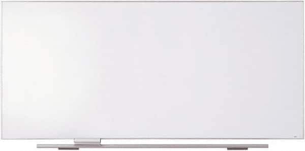 ICEBERG - 44" High x 96" Wide Magnetic Dry Erase Board - Steel, Includes Floating Marker Rail & Adjustable Eraser Tray - Exact Tool & Supply