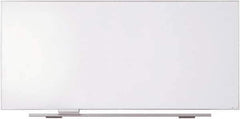 ICEBERG - 44" High x 96" Wide Magnetic Dry Erase Board - Steel, Includes Floating Marker Rail & Adjustable Eraser Tray - Exact Tool & Supply