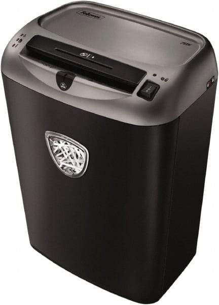 FELLOWES - 7/32" Strip, 14 Sheet Strip Cut Personal Shredder - 15-11/16" Long x 11-5/16" Wide x 18-13/16" High, Level 2 Security, 7 Gal Wastebasket - Exact Tool & Supply