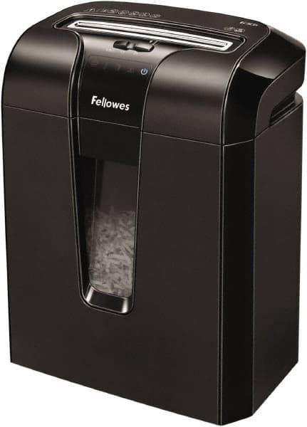 FELLOWES - 5/32" x 2" Strip, 10 Sheet Cross Cut Personal Shredder - 10-7/8" Long x 15-13/16" Wide x 18-1/8" High, Level 3 Security, 5 Gal Wastebasket - Exact Tool & Supply