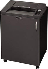 FELLOWES - 5/32 x 1-9/16" Strip, 24 Sheet Cross Cut Commercial Shredder - 23-1/4" Long x 25-3/16" Wide x 38-3/16" High, Level 4 Security, 4 Gal Wastebasket - Exact Tool & Supply