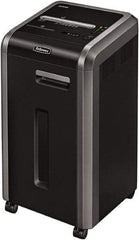 FELLOWES - 5/64 x 15/32" Strip, 16 Sheet Micro Cut Commercial Shredder - 17-3/4" Long x 17-1/8" Wide x 30-3/4" High, Level 5 Security, 16 Gal Wastebasket - Exact Tool & Supply