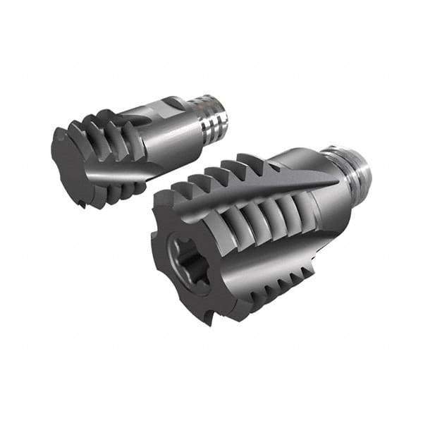 Iscar - MT-UN-MM Grade IC908 Carbide Thread Milling Tip Insert - TiAlN Finish, 4 Flutes, 12mm Cutting Diam, 8.5mm Depth of Cut, 14.3mm Extension - Exact Tool & Supply