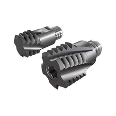 Iscar - MT-UN-MM Grade IC908 Carbide Thread Milling Tip Insert - TiAlN Finish, 4 Flutes, 12mm Cutting Diam, 8.5mm Depth of Cut, 14.3mm Extension - Exact Tool & Supply