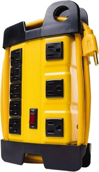 Woods PRO - 6 Outlets, 125 Volts, 15 Amps, 10' Cord, Power Outlet Strip - Keyhole Mount, 5-15 NEMA Configuration, 14-3/4" Strip, cULus - Exact Tool & Supply