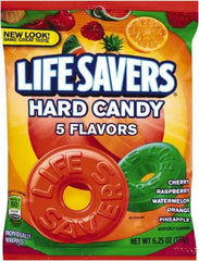 LifeSavers - Candy - Original Five Flavors Hard Candy, Individually Wrapped, 6.25oz Bag - Exact Tool & Supply