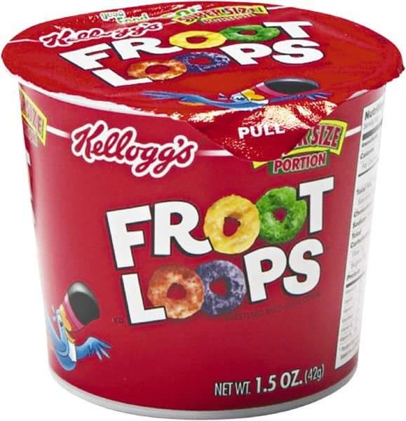 Kellogg's - Cereal - Froot Loops Breakfast Cereal, Single-Serve 1.5oz Cup, 6/Box - Exact Tool & Supply