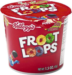 Kellogg's - Cereal - Froot Loops Breakfast Cereal, Single-Serve 1.5oz Cup, 6/Box - Exact Tool & Supply