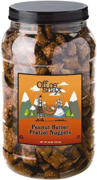 Office Snax - Pretzel - Pretzel Assortment, Peanut Butter, 44oz, Canister - Exact Tool & Supply