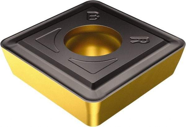 Sandvik Coromant - SPMT1212 BR Grade 4325 Carbide Turning Insert - TiCN/AI2O3/TiN Finish, 90° Square, 12.65mm Inscr Circle, 4mm Thick, 3/64" Corner Radius - Exact Tool & Supply