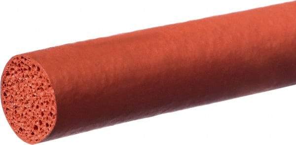 Value Collection - 100' Long, Silicone Foam Cord - 1/8" Diam, Red - Exact Tool & Supply