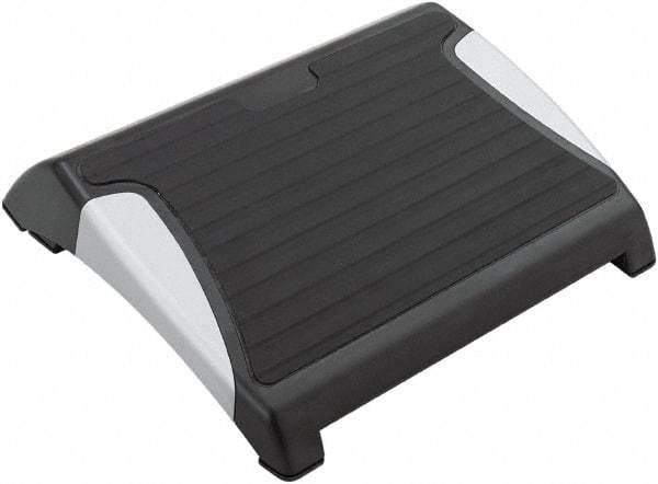 Safco - 15-1/2" Wide, 3-1/4 to 5" High Adjustable Foot Rest - Black/Silver - Exact Tool & Supply
