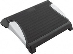 Safco - 15-1/2" Wide, 3-1/4 to 5" High Adjustable Foot Rest - Black/Silver - Exact Tool & Supply