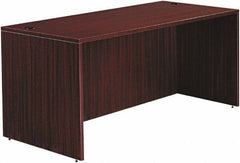 ALERA - Woodgrain Laminate Desk Shell - 65" Wide x 29-1/2" Deep x 29-5/8" High, Mahogany - Exact Tool & Supply