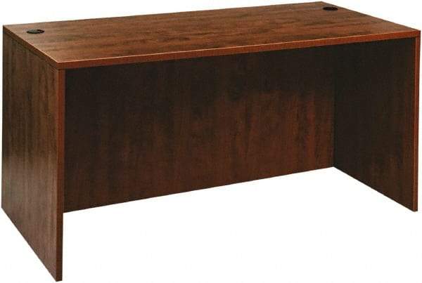 ALERA - Woodgrain Laminate Desk Shell - 59-1/8" Wide x 29-1/2" Deep x 29-5/8" High, Medium Cherry - Exact Tool & Supply