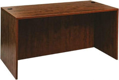 ALERA - Woodgrain Laminate Desk Shell - 59-1/8" Wide x 29-1/2" Deep x 29-5/8" High, Medium Cherry - Exact Tool & Supply