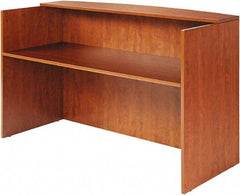 ALERA - Woodgrain Laminate Reception Desk - 71" Wide x 35-1/2" Deep x 42-1/2" High, Medium Cherry - Exact Tool & Supply