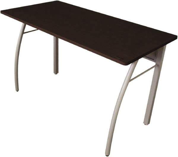 Linea Italia - Woodgrain Laminate Rectangular Desk - 47-1/4" Wide x 23-5/8" Deep x 29-1/2" High, Mocha & Gray - Exact Tool & Supply