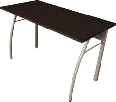 Linea Italia - Woodgrain Laminate Rectangular Desk - 47-1/4" Wide x 23-5/8" Deep x 29-1/2" High, Mocha & Gray - Exact Tool & Supply