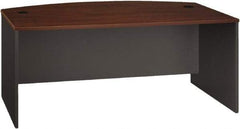 Bush Business Furniture - Laminate Over Wood Bow Front Desk - 71-1/8" Wide x 36-1/8" Deep x 29-7/8" High, Hansen Cherry & Graphite Gray - Exact Tool & Supply