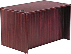 ALERA - Woodgrain Laminate Straight Front Desk - 47-1/4" Wide x 29-1/2" Deep x 29-5/8" High, Mahogany - Exact Tool & Supply
