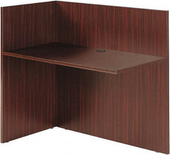 ALERA - Woodgrain Laminate Reception Desk - 44" Wide x 23-5/8" Deep x 41-1/2" High, Mahogany - Exact Tool & Supply