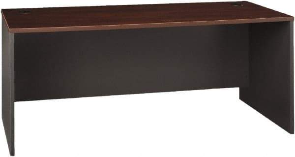 Bush Business Furniture - Laminate Over Wood Desk Shell - 71-1/8" Wide x 29-3/8" Deep x 29-7/8" High, Hansen Cherry & Graphite Gray - Exact Tool & Supply
