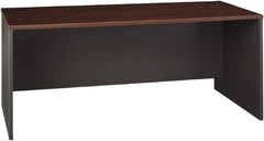 Bush Business Furniture - Laminate Over Wood Desk Shell - 71-1/8" Wide x 29-3/8" Deep x 29-7/8" High, Hansen Cherry & Graphite Gray - Exact Tool & Supply
