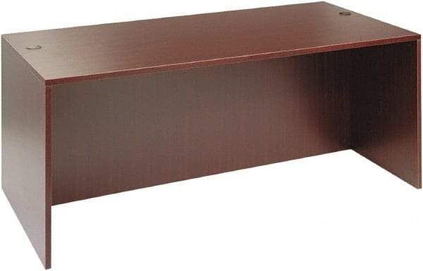 ALERA - Woodgrain Laminate Desk Shell - 71" Wide x 35-1/2" Deep x 29-5/8" High, Mahogany - Exact Tool & Supply