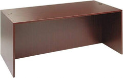 ALERA - Woodgrain Laminate Desk Shell - 71" Wide x 35-1/2" Deep x 29-5/8" High, Mahogany - Exact Tool & Supply