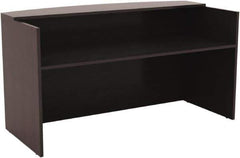 ALERA - Woodgrain Laminate Reception Desk - 71" Wide x 35-1/2" Deep x 42-1/2" High, Espresso - Exact Tool & Supply