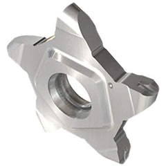 Iscar - 24N318PENTA Grade IC807G, 3.18mm Cutting Width Carbide Grooving Insert - 6.5mm Max Depth of Cut, 0.2mm Corner Radius, TiAlN/AlTiN/TiN Finish - Exact Tool & Supply