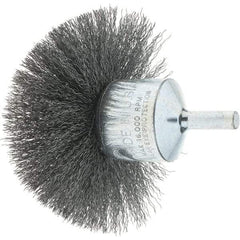 Tru-Maxx - 3" Brush Diam, Crimped, Flared End Brush - 1/4" Diam Steel Shank, 16,000 Max RPM - Exact Tool & Supply