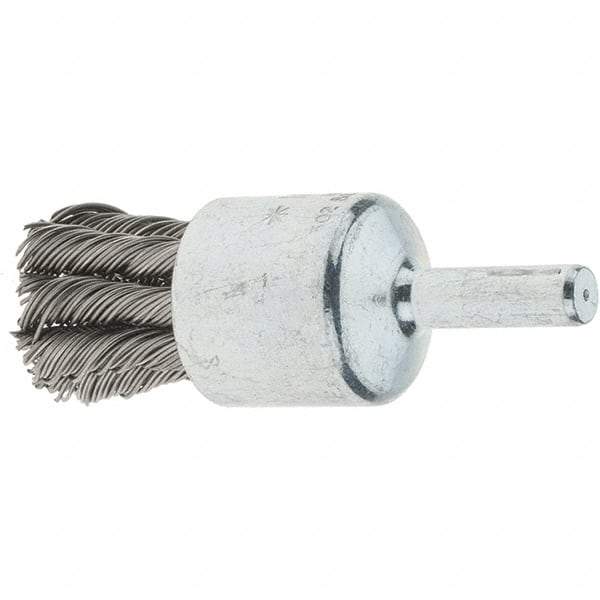Tru-Maxx - 3/4" Brush Diam, Knotted, End Brush - 1/4" Diam Steel Shank, 22,000 Max RPM - Exact Tool & Supply