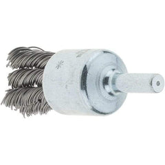Tru-Maxx - 3/4" Brush Diam, Knotted, End Brush - 1/4" Diam Steel Shank, 22,000 Max RPM - Exact Tool & Supply