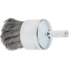 Tru-Maxx - 1-1/8" Brush Diam, Knotted, End Brush - 1/4" Diam Steel Shank, 22,000 Max RPM - Exact Tool & Supply