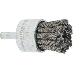 Tru-Maxx - 1-1/8" Brush Diam, Knotted, End Brush - 1/4" Diam Steel Shank, 22,000 Max RPM - Exact Tool & Supply