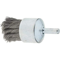 Tru-Maxx - 1-1/8" Brush Diam, Knotted, End Brush - 1/4" Diam Steel Shank, 22,000 Max RPM - Exact Tool & Supply